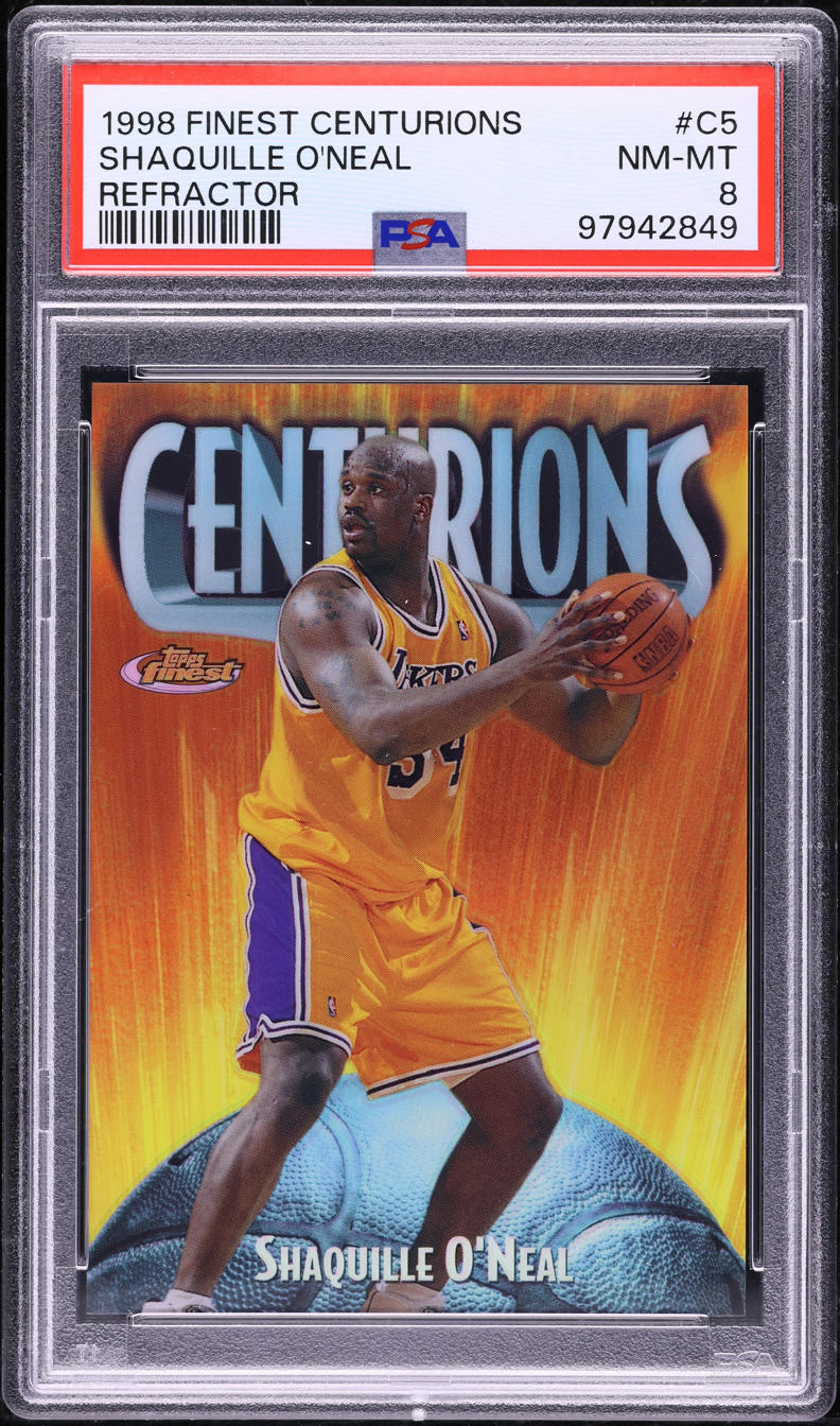 1998 Finest Centurions Refractor Shaquille O'Neal /75 #C5 PSA 8 NM-MT