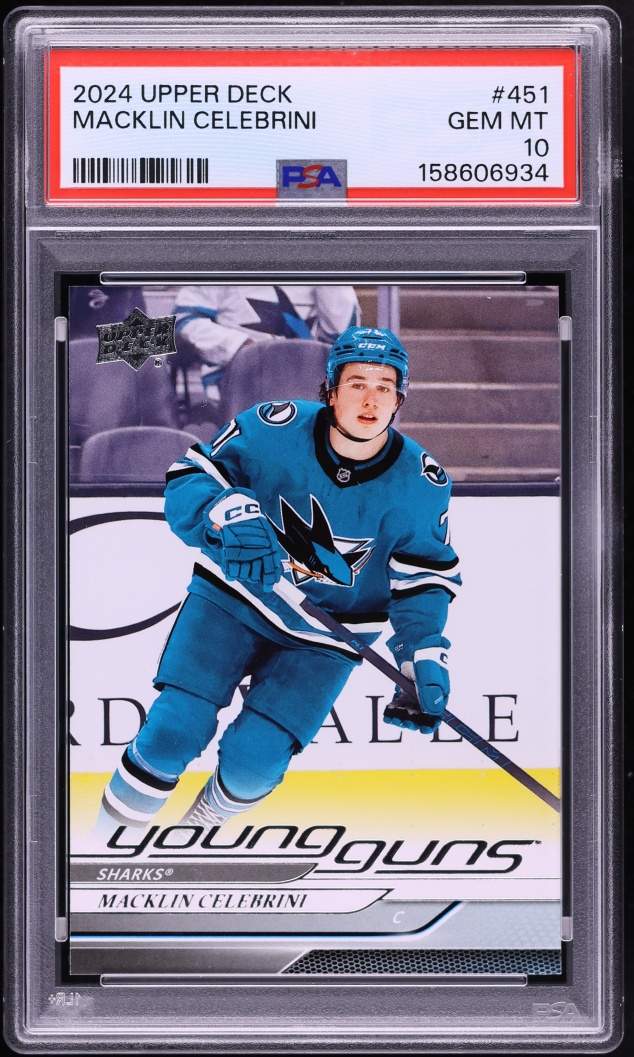 2024 Upper Deck Young Guns Macklin Celebrini ROOKIE #451 PSA 10 GEM MINT