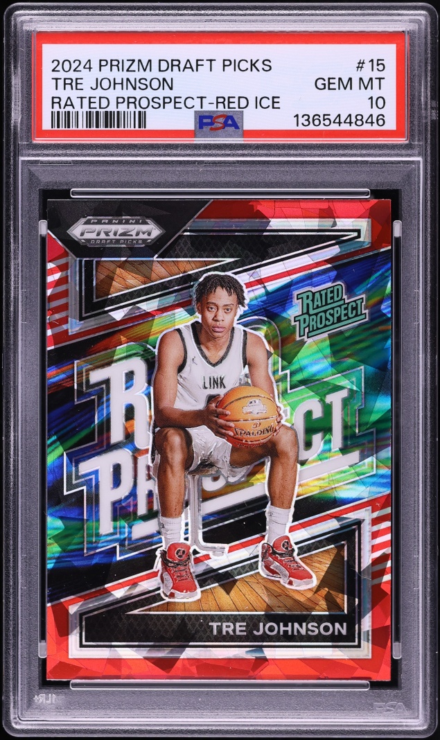 2024 Panini Prizm Draft Picks Red Ice Tre Johnson ROOKIE #15 PSA 10 GEM MINT