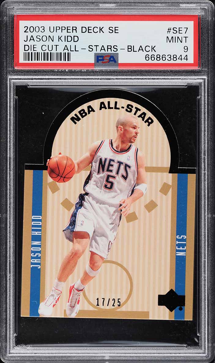 2003 Upper Deck SE Die-Cut All-Stars Black Jason Kidd /25 #SE7 PSA 9 MINT - Photo 1