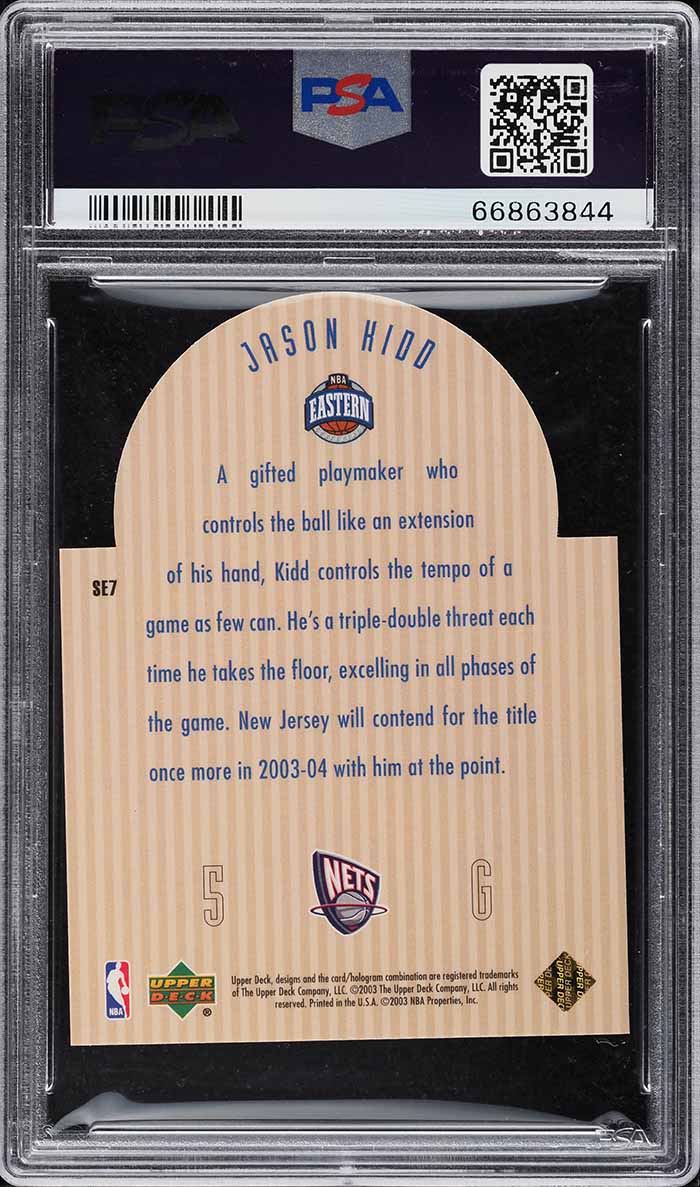 2003 Upper Deck SE Die-Cut All-Stars Black Jason Kidd /25 #SE7 PSA 9 MINT - Photo 2