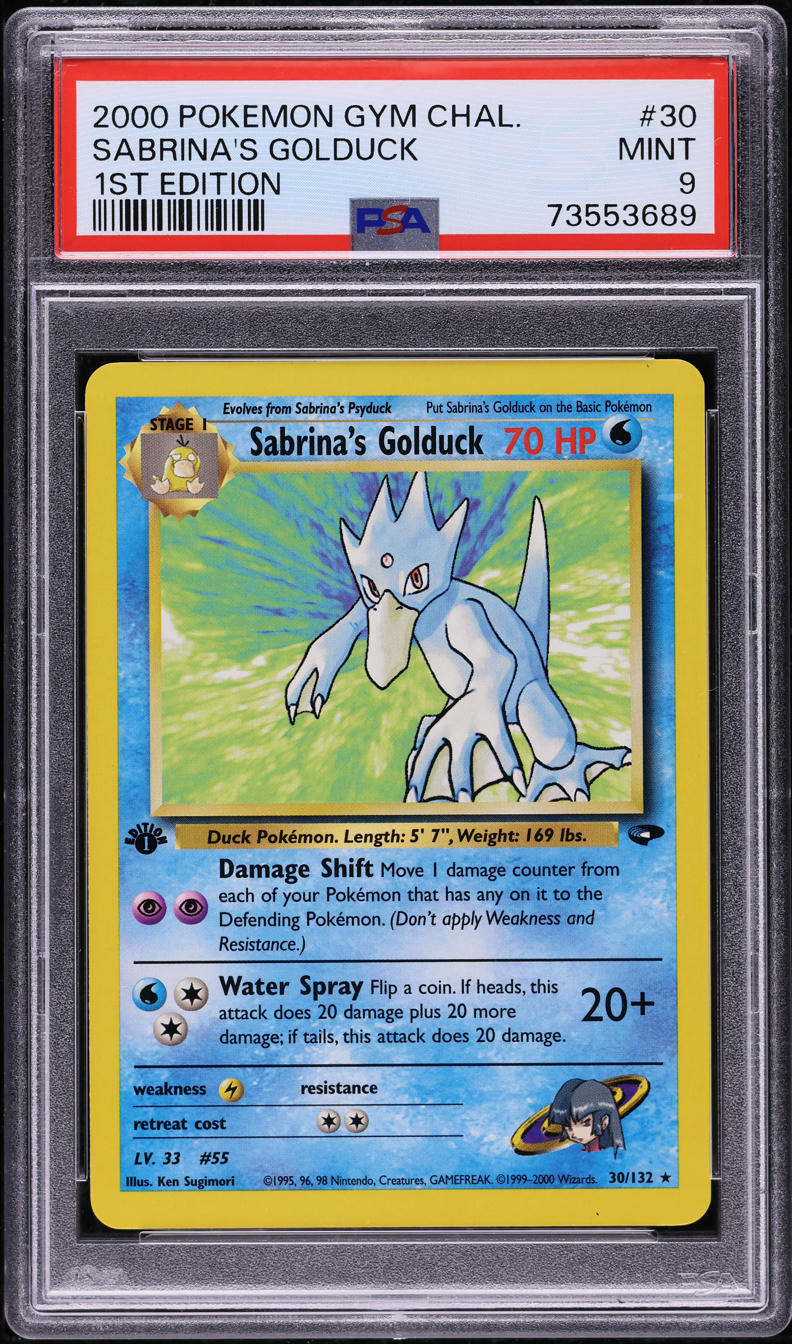 2000 Pokemon Gym Challenge 1st Edition Sabrina's Golduck #30 PSA 9 MINT