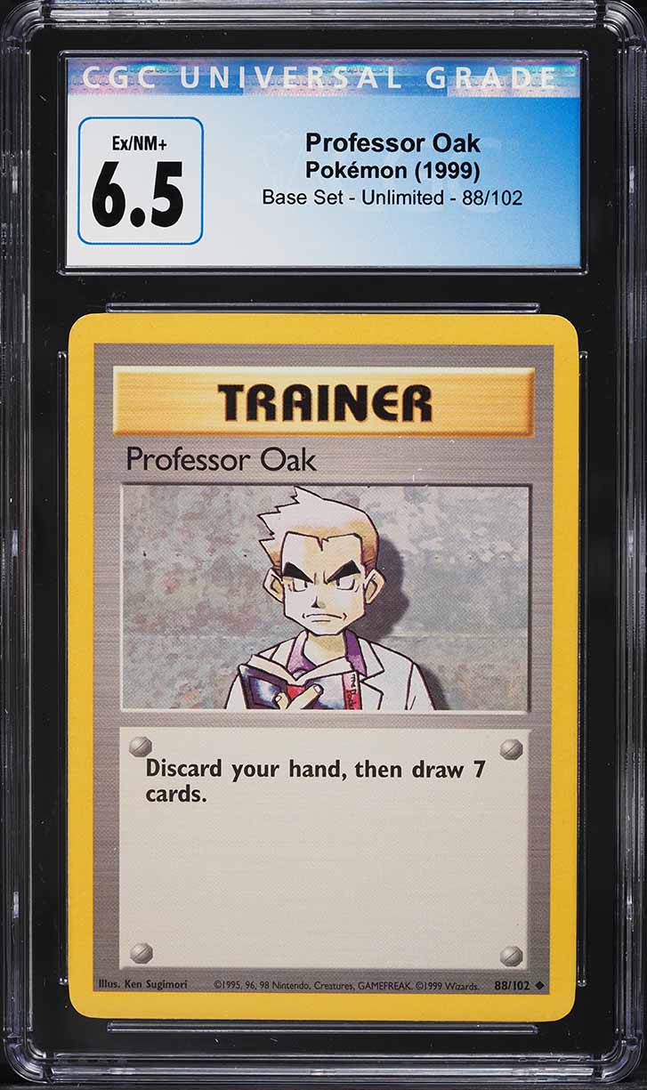 1999 Pokemon Base Set Professor Oak #88 CGC 6.5 EXMT+