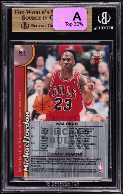 1998 Finest Refractor Michael Jordan #81 BGS 10 PRISTINE