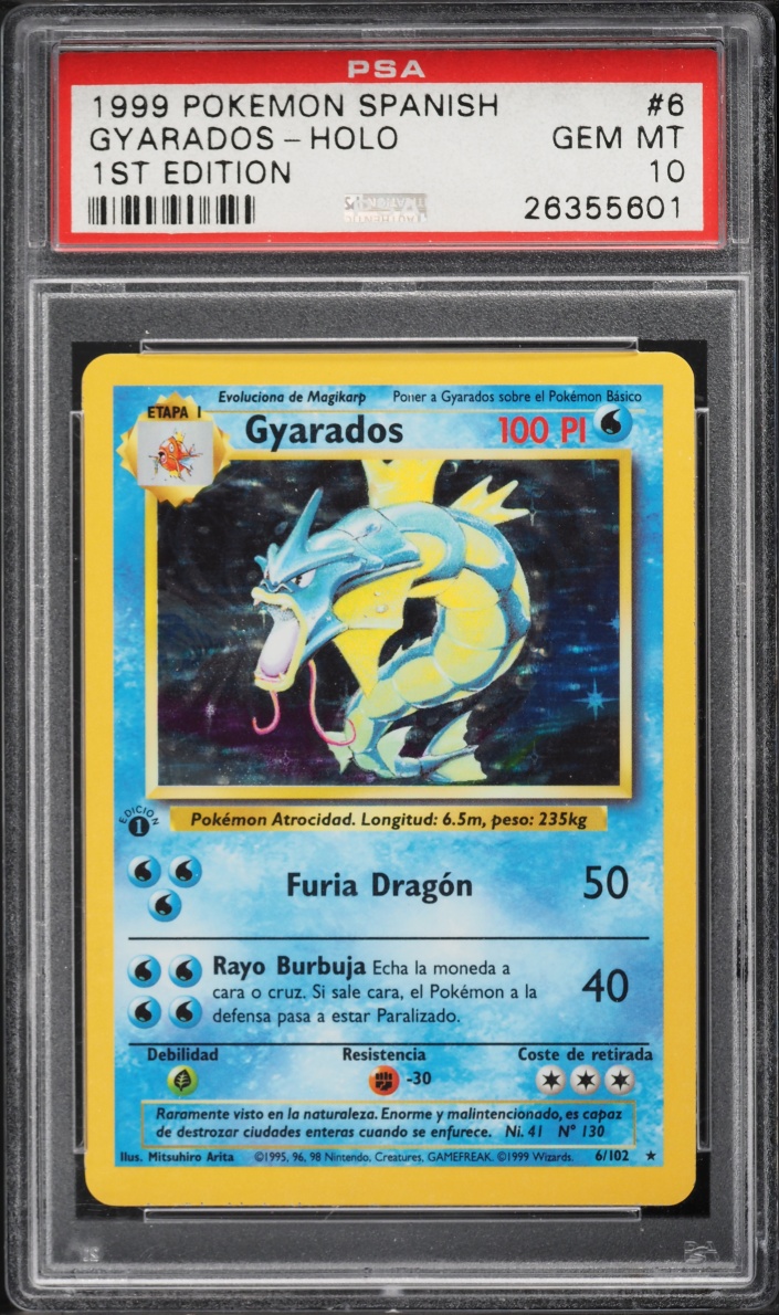 1999 Pokemon Spanish Base Set 1st Edition Holo Gyarados #6 PSA 10 GEM MINT