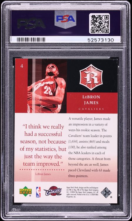 2004 Upper Deck Rivals LeBron James #4 PSA 8 NM-MT