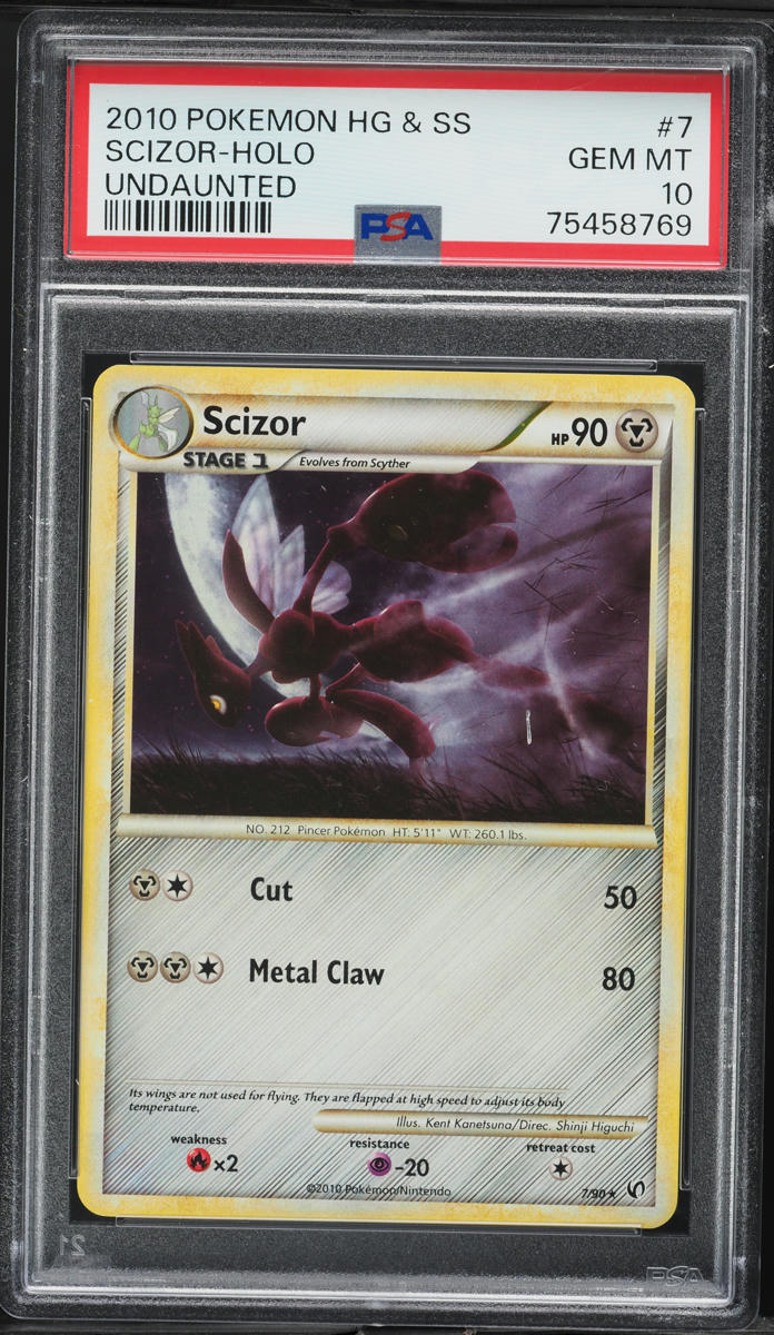 2010 Pokemon HeartGold & SoulSilver Undaunted Holo Scizor #7 PSA 10 GEM MINT