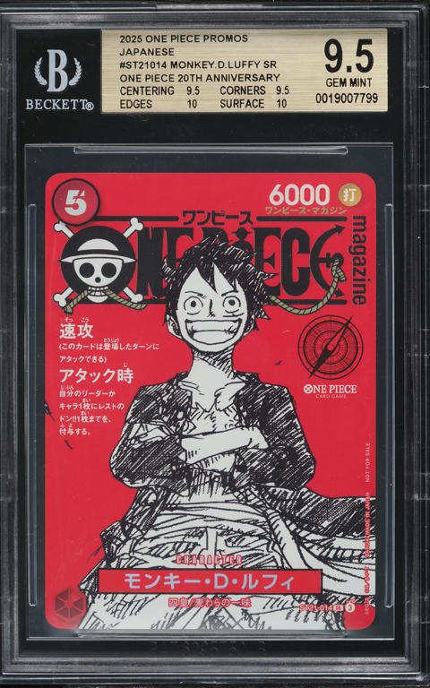 2025 One Piece Dodgers Promo Monkey D. Luffy #EB02-010 BGS 10