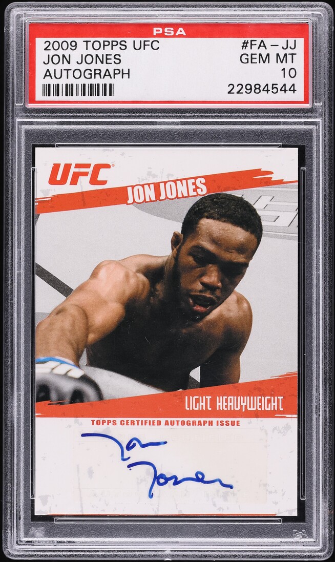 2009 Topps UFC Light Heavyweight Jon Jones ROOKIE AUTO #FA-JJ PSA 10 GEM MINT