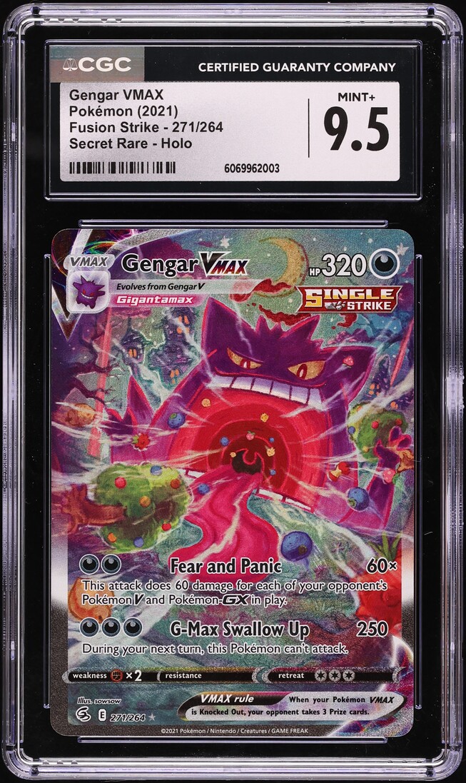 2021 Pokemon SWSH Fusion Strike Full Art Gengar VMAX #271 CGC 9.5 MINT+