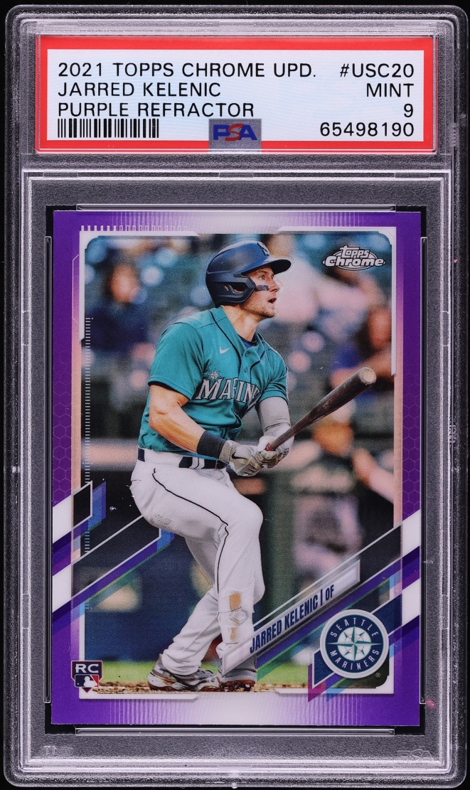 2021 Topps Chrome Update Purple Refractor Jarred Kelenic ROOKIE #USC20 PSA 9 MINT