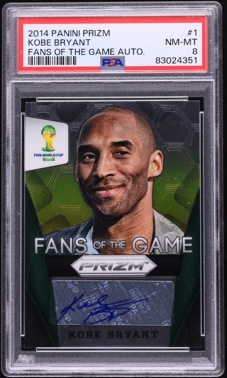 2014 Panini Prizm World Cup Fans Of The Game Kobe Bryant AUTO #1 PSA 8 NM-MT