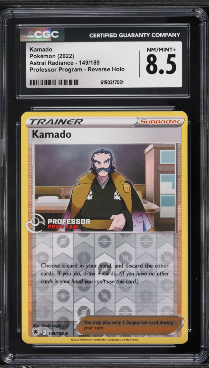 2022 Pokemon SWSH Astral Radiance Professor Program Reverse Holo Kamado #149 CGC 8.5 NM-MT+