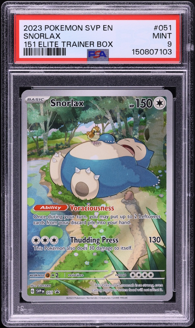 2023 Pokemon Scarlet & Violet Promo 151 ETB Snorlax #51 PSA 9 MINT