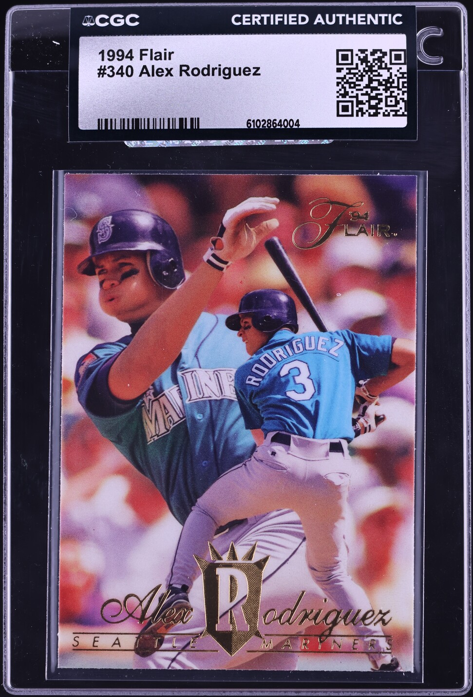1994 Flair Alex Rodriguez ROOKIE #340 CGC AUTH