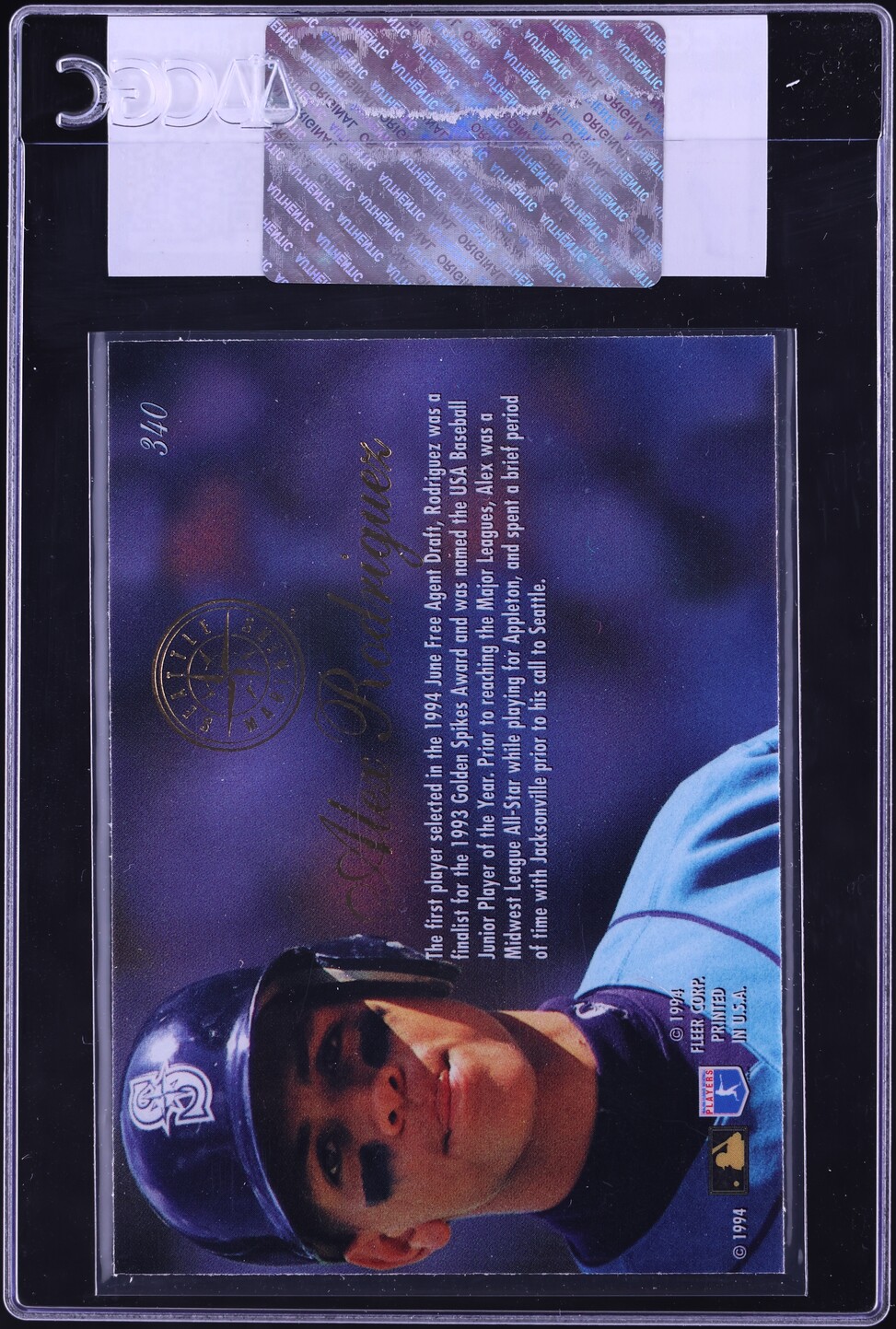 1994 Flair Alex Rodriguez ROOKIE #340 CGC AUTH