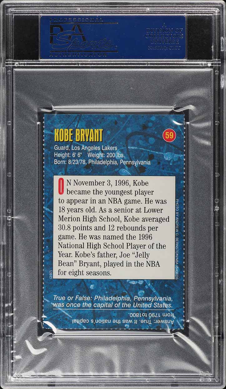 1997 Sports Illustrated For Kids Rookies Kobe Bryant #59 PSA 10 GEM MINT