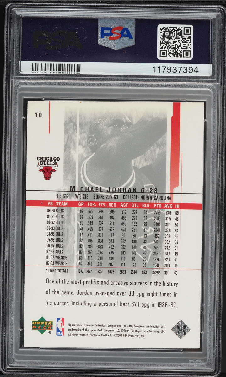 2003 Ultimate Collection Michael Jordan /750 #10 PSA 9 MINT
