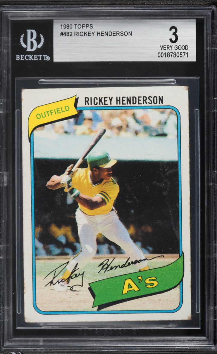 1980 Topps Rickey Henderson ROOKIE #482 BGS 3 VG
