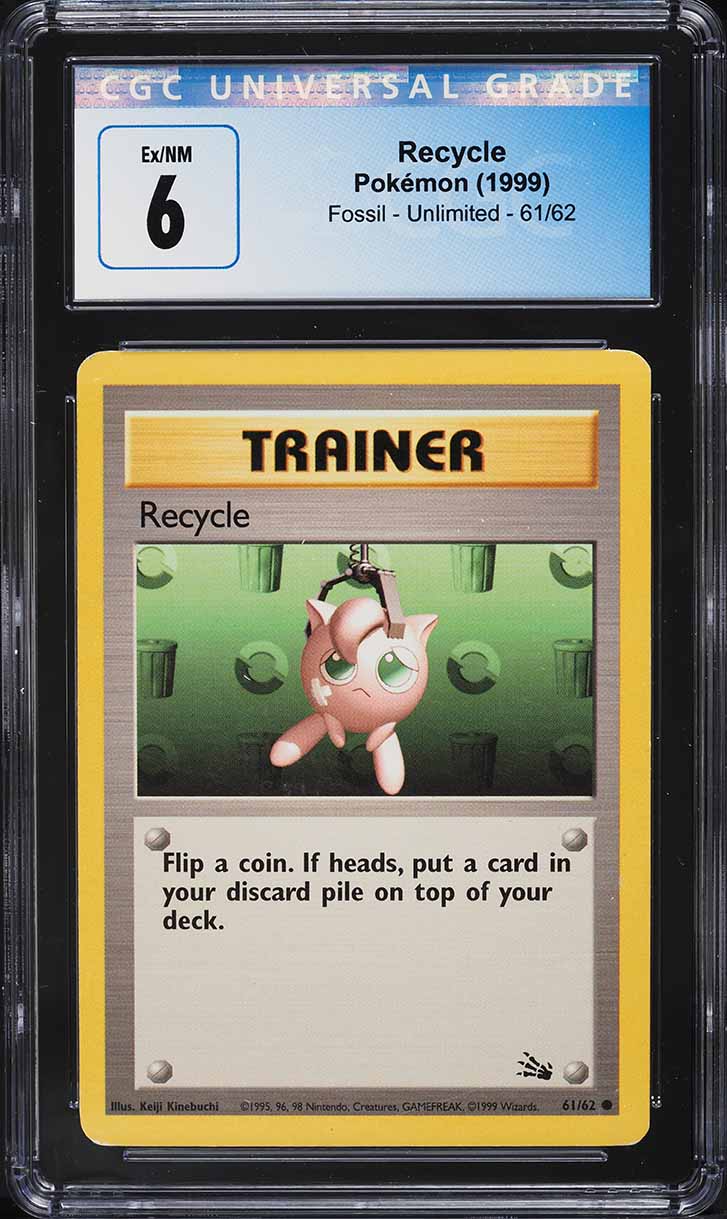 1999 Pokemon Fossil Recycle #61 CGC 6 EXMT