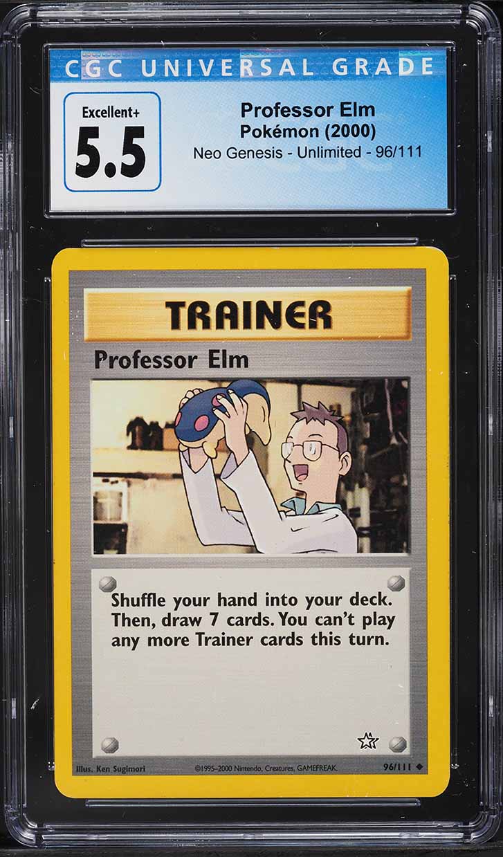 2000 Pokemon Neo Genesis Professor Elm #96 CGC 5.5 EX+