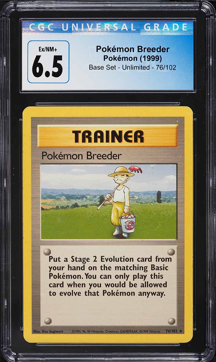1999 Pokemon Base Set Pokemon Breeder #76 CGC 6.5 EXMT+