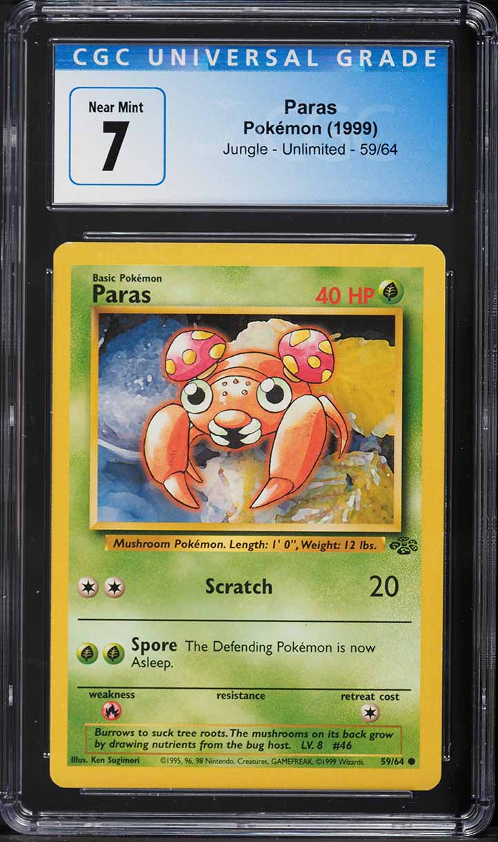 1999 Pokemon Jungle Paras #59 CGC 7 NRMT