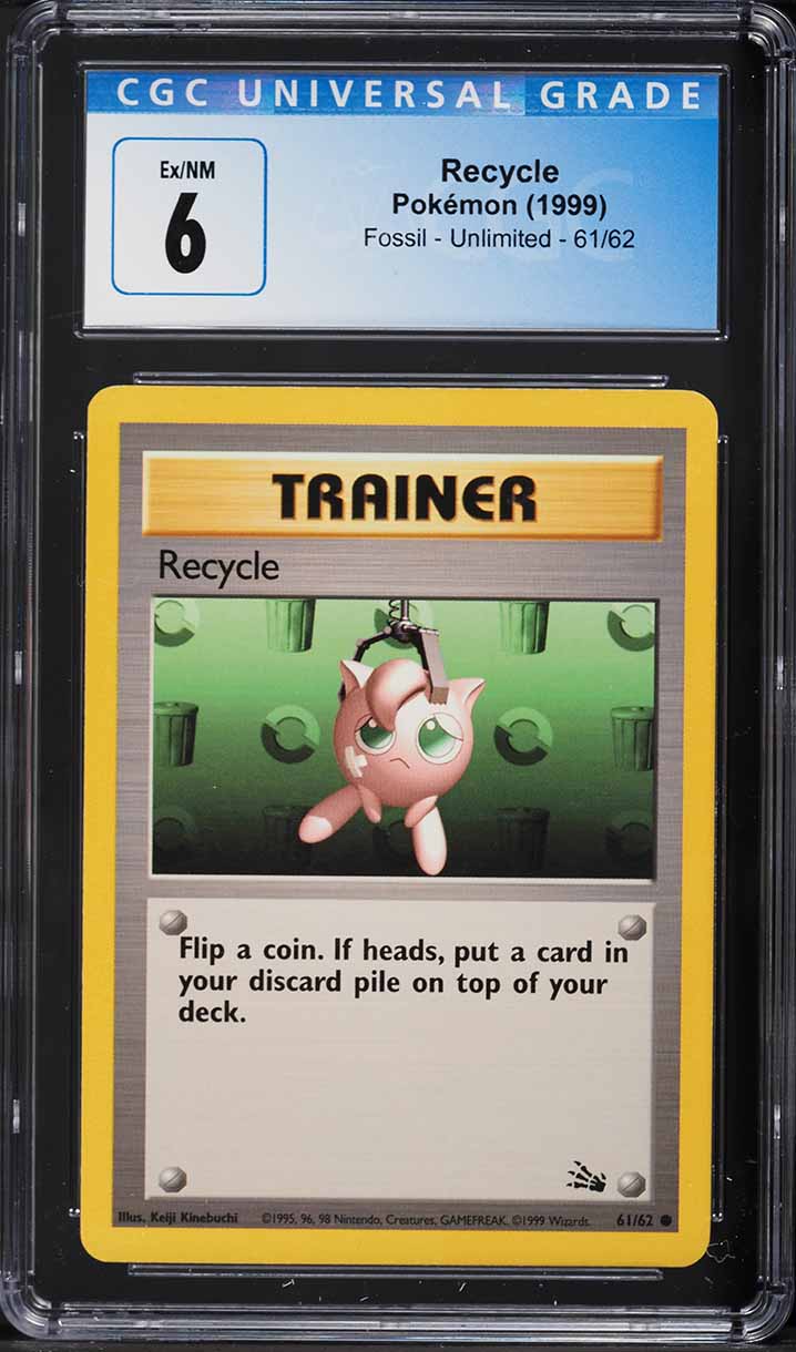 1999 Pokemon Fossil Recycle #61 CGC 6 EXMT