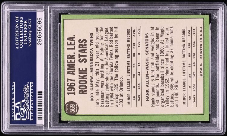 1967 Topps Rod Carew ROOKIE #569 PSA 9 MINT