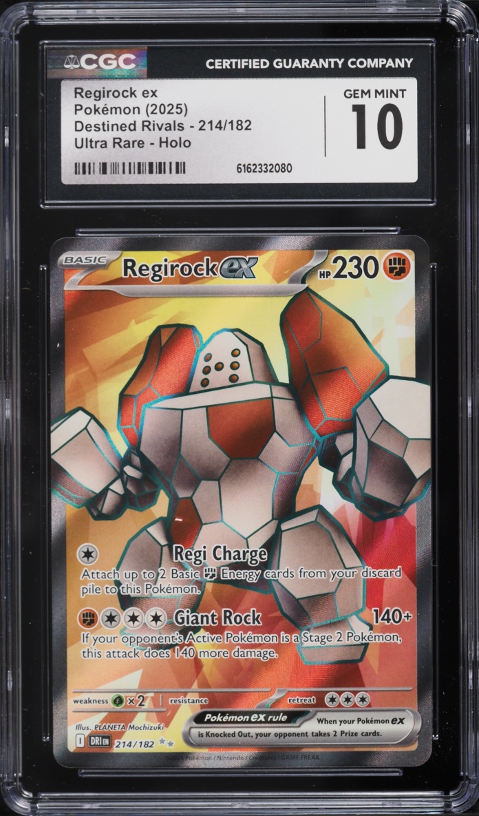 2025 Pokemon Scarlet & Violet Destined Rivals Full Art Regirock ex #214 CGC 10 GEM MINT