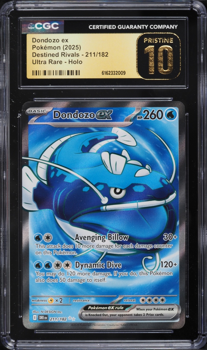 2025 Pokemon Scarlet & Violet Destined Rivals Full Art Dondozo Ex #211 CGC 10 PRISTINE