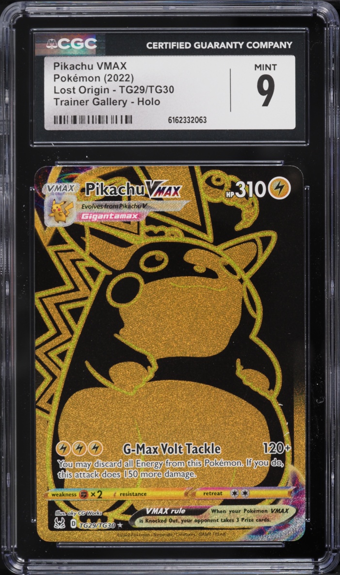 2022 Pokemon Sword & Shield Lost Origin Full Art Pikachu VMAX #TG29 CGC 9 MINT