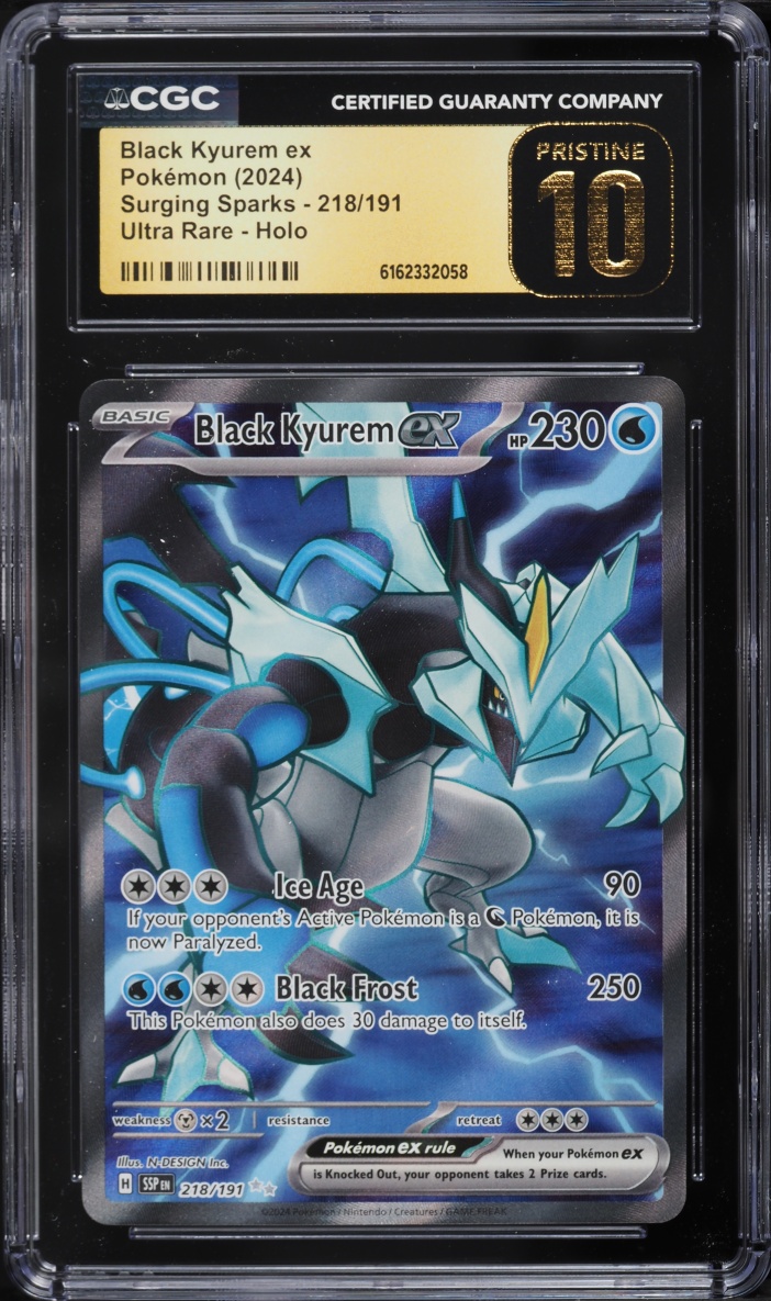 2024 Pokemon Scarlet & Violet Surging Sparks Full Art Black Kyurem ex #218 CGC 10 PRISTINE