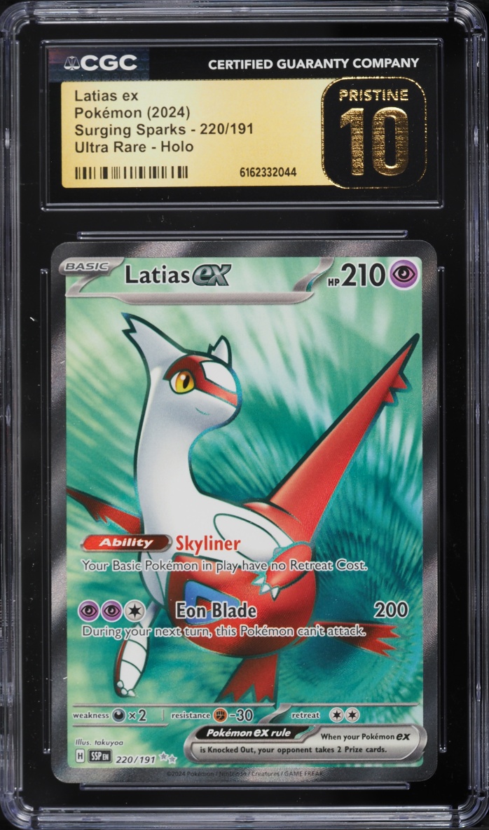 2024 Pokemon Scarlet & Violet Surging Sparks Full Art Latias ex #220 CGC 10 PRISTINE