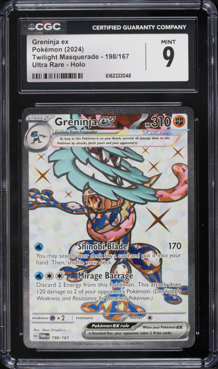 2024 Pokemon Scarlet & Violet Twilight Masquerade Full Art Greninja EX #198 CGC 9 MINT