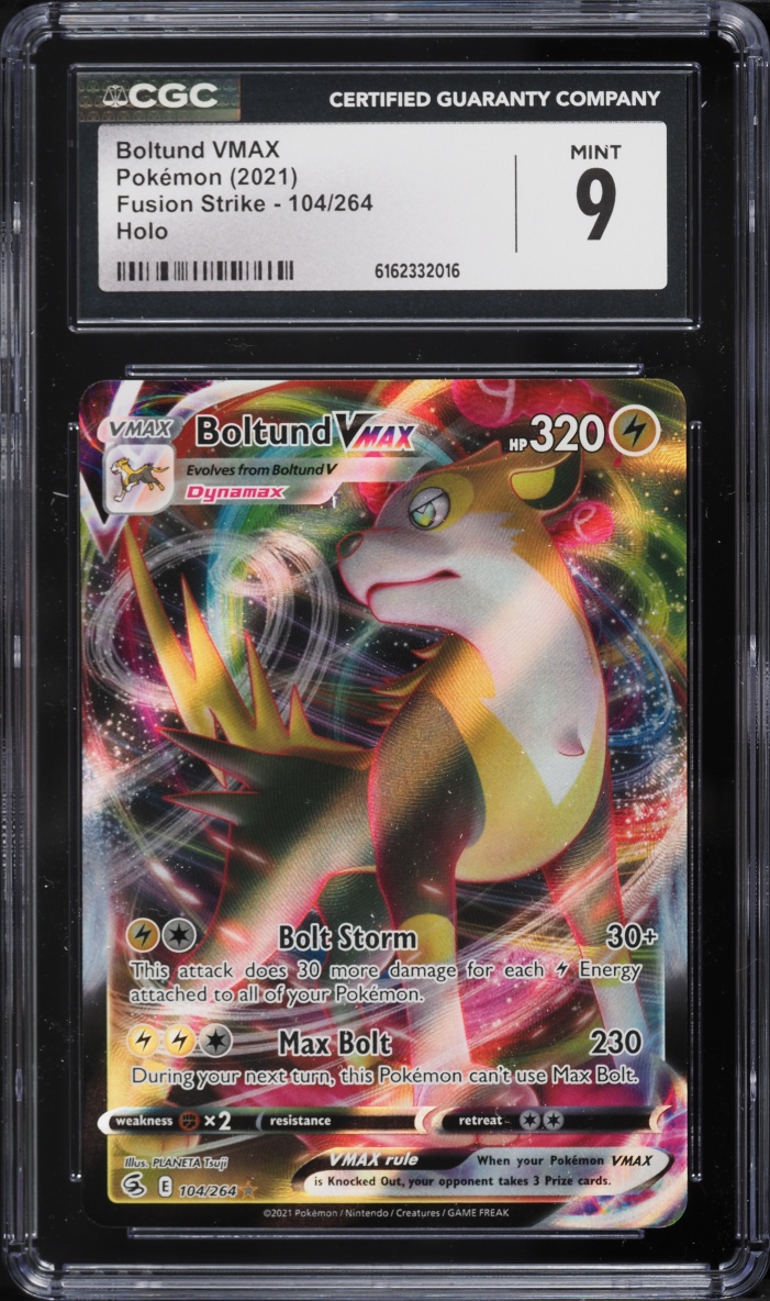 2021 Pokemon Sword & Shield Fusion Strike Full Art Boltund VMAX #104 CGC 9 MINT