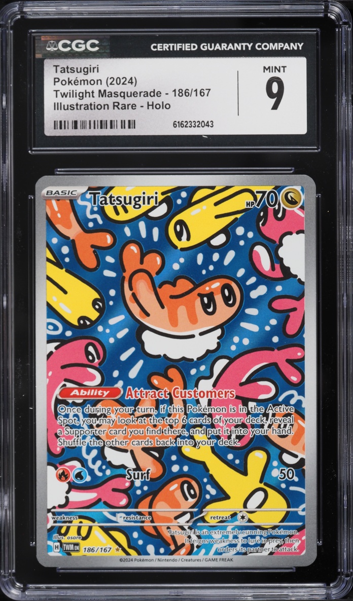 2024 Pokemon Scarlet & Violet Twilight Masquerade IR Tatsugiri #186 CGC 9 MINT