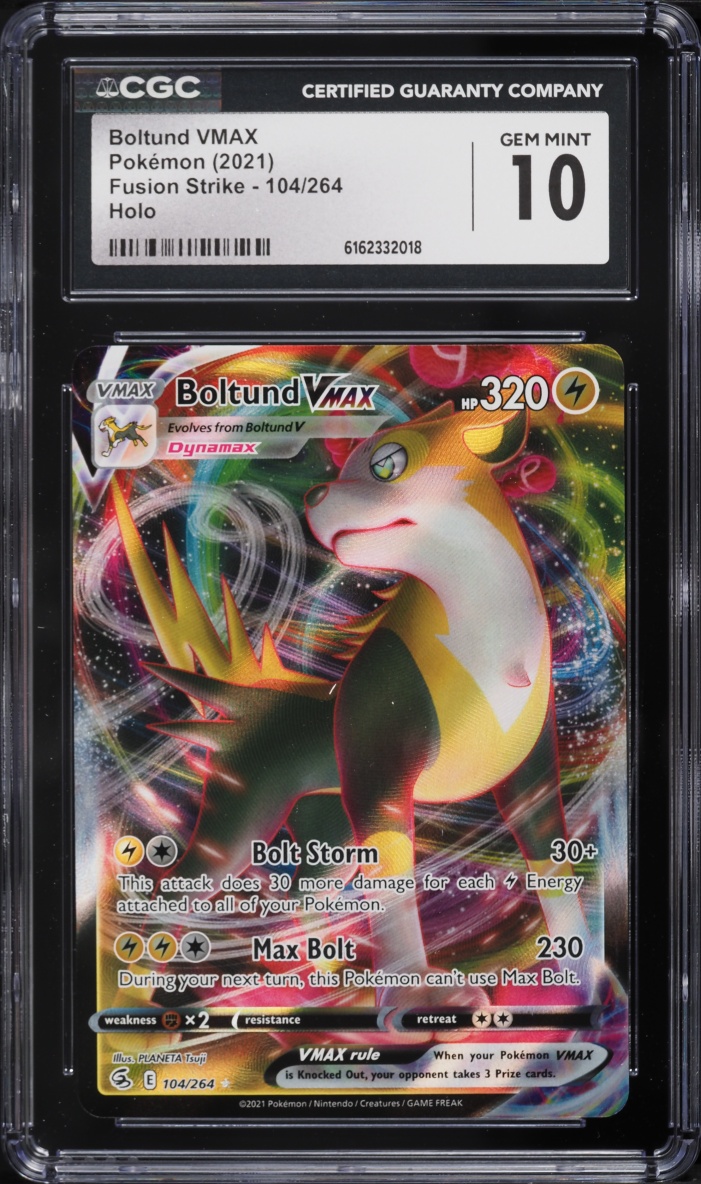 2021 Pokemon Sword & Shield Fusion Strike Full Art Boltund VMAX #104 CGC 10 GEM MINT