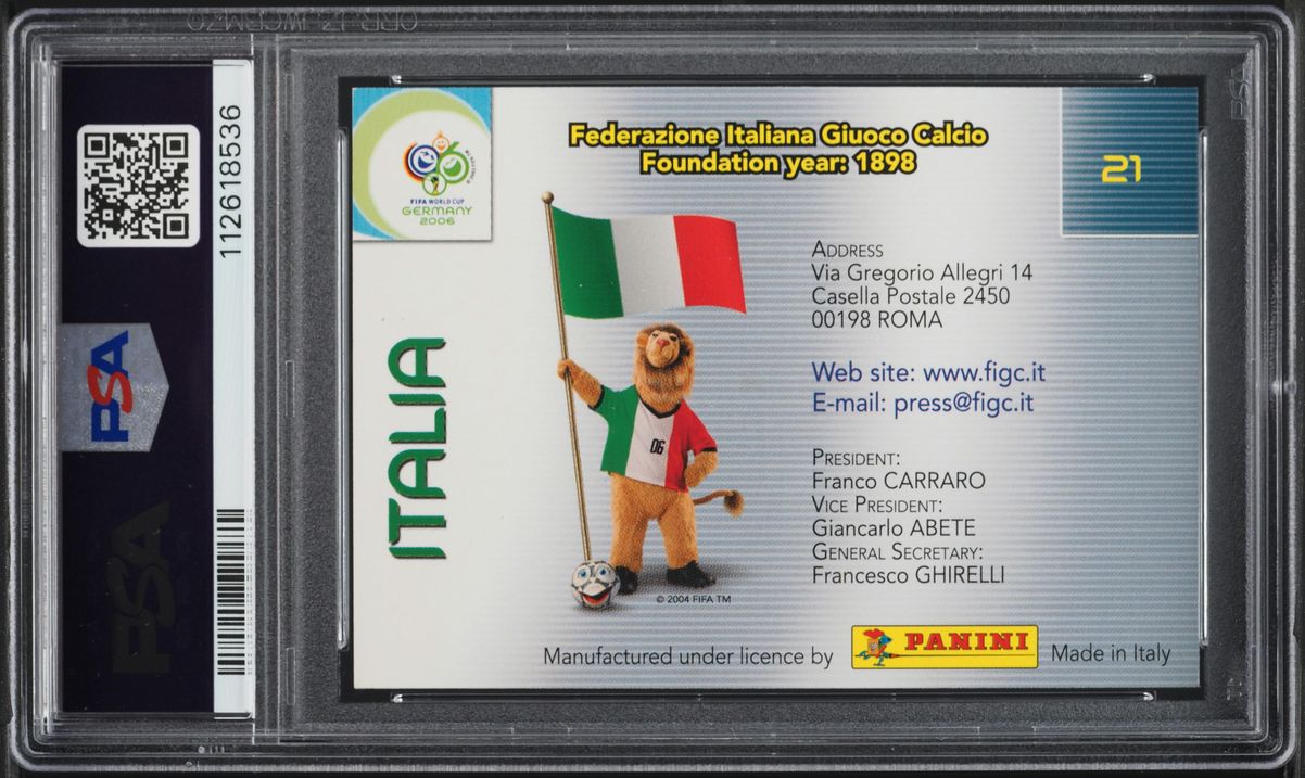 2006 Panini World Cup Germany Italia Team #21 PSA 6 EXMT