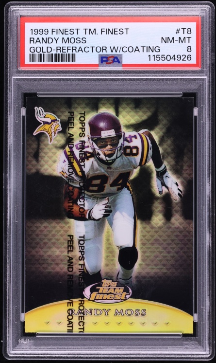 1999 Finest Team Gold Refractor w/Coating Randy Moss /25 #T8 PSA 8 NM-MT