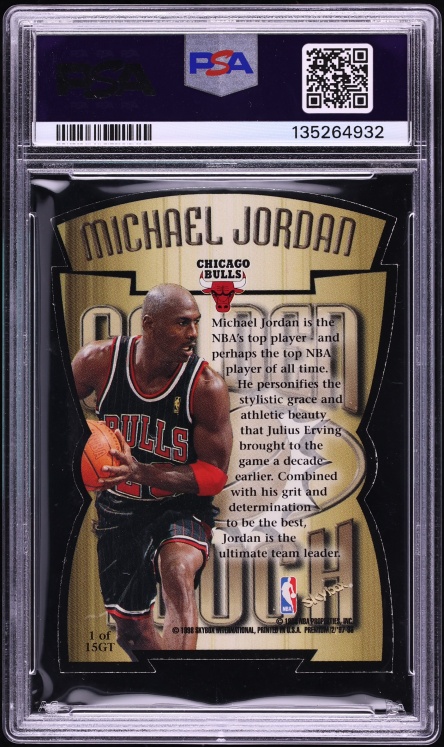 1997 Skybox Premium Golden Touch Die-Cut Michael Jordan #1GT PSA 7 NRMT - Photo 2