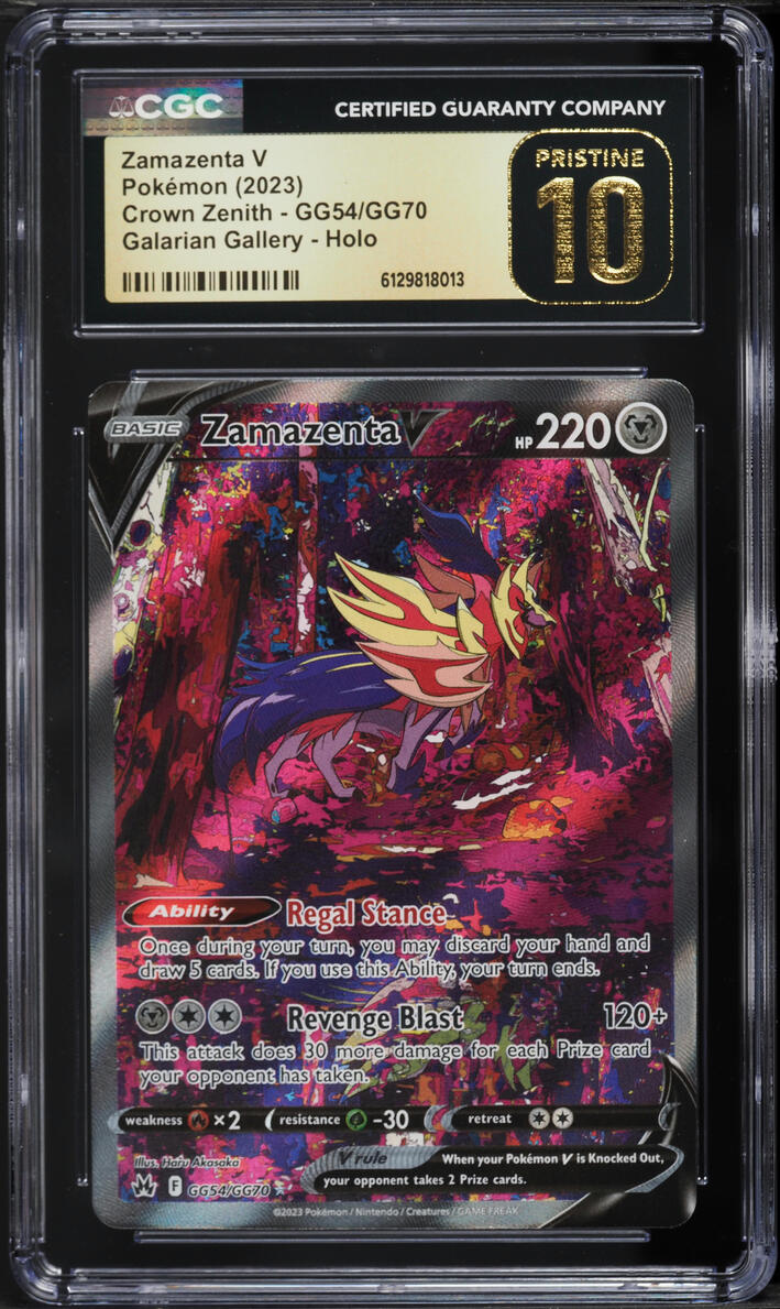 2023 Pokemon Sword & Shield Crown Zenith Alt Art Zamazenta V #GG54 CGC 10 PRISTINE