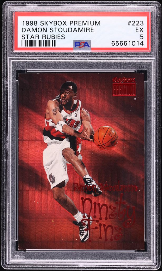 1998 Skybox Premium Star Rubies Damon Stoudamire /50 #223 PSA 5 EX - Photo 1
