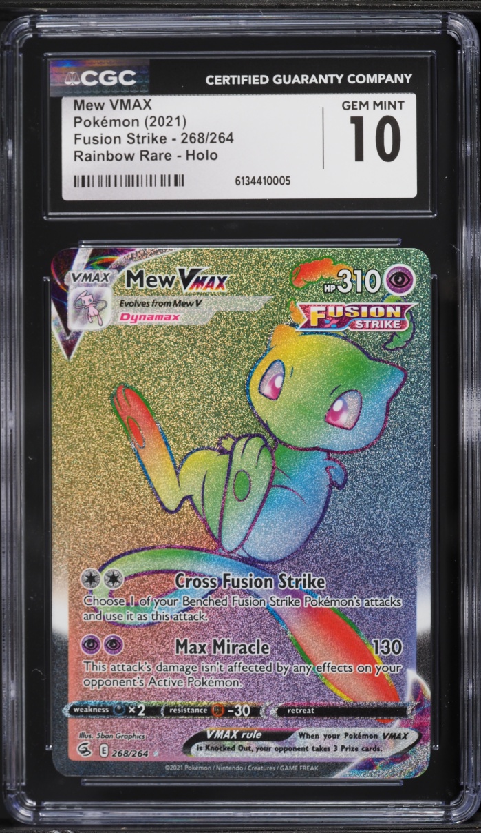 2021 Pokemon Sword & Shield Fusion Strike Rainbow Rare Mew VMAX #268 CGC 10 GEM MINT