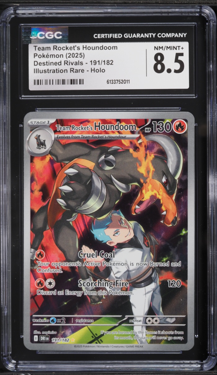 2025 Pokemon Scarlet & Violet Destined Rivals IR Team Rocket's Houndoom #191 CGC 8.5 NM-MT+