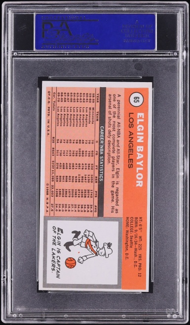 1970 Topps Basketball Elgin Baylor #65 PSA 8 NM-MT