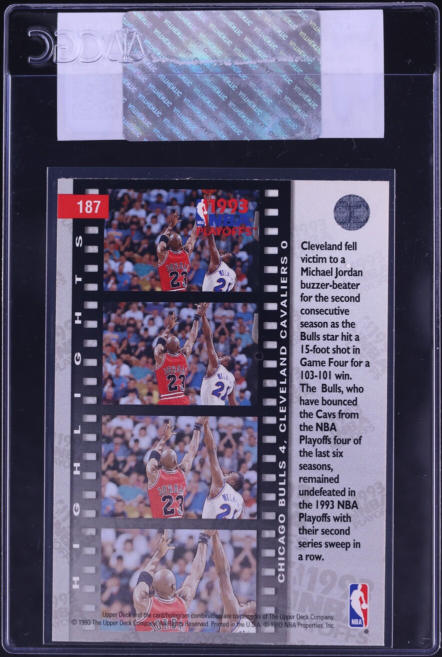 1993 Upper Deck East Semifinals w/ Michael Jordan #187  CGC AUTH