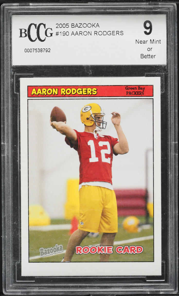 2005 Bazooka Football Aaron Rodgers ROOKIE #190 BCCG 9