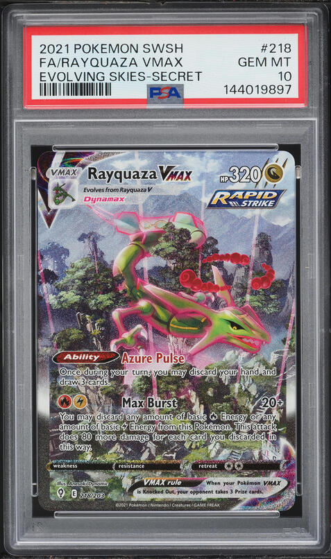 2021 Pokemon Japanese Sword & Shield Climax Rayquaza VMAX #120 CGC
