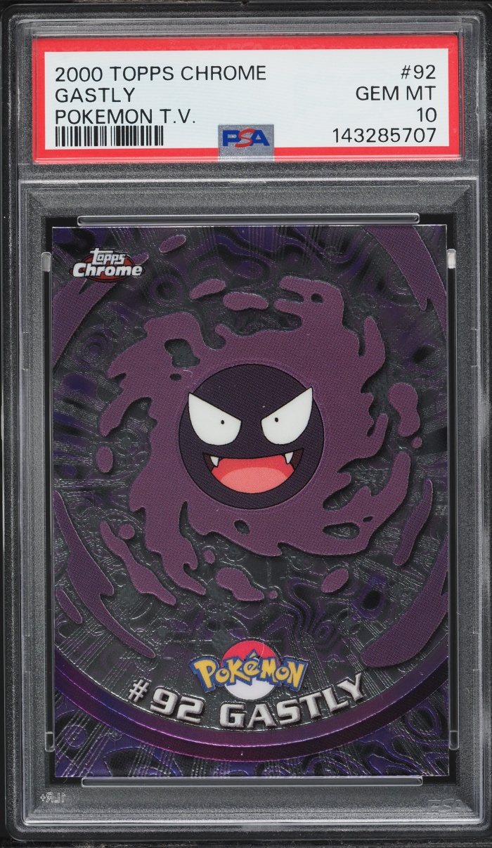2000 Topps Chrome Pokemon TV Series 2 Gastly #92 PSA 10 GEM MINT